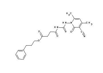 3-phenylpropyl 4-({[(3-cyano-4,6-dimethyl-2-oxo-1(2H)-pyridinyl)amino]carbonothioyl}amino)-4-oxobutanoate - Click Image to Close