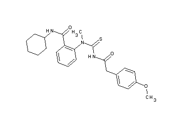 N-cyclohexyl-2-[({[(4-methoxyphenyl)acetyl]amino}carbonothioyl)(methyl)amino]benzamide - Click Image to Close
