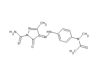 N-(4-{2-[1-(aminocarbonothioyl)-3-methyl-5-oxo-1,5-dihydro-4H-pyrazol-4-ylidene]hydrazino}phenyl)-N-methylacetamide - Click Image to Close