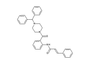 N-(2-{[4-(diphenylmethyl)-1-piperazinyl]carbonyl}phenyl)-3-phenylacrylamide - Click Image to Close