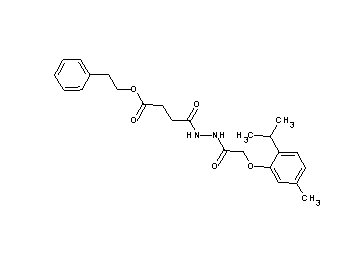 2-phenylethyl 4-{2-[(2-isopropyl-5-methylphenoxy)acetyl]hydrazino}-4-oxobutanoate - Click Image to Close