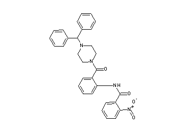 N-(2-{[4-(diphenylmethyl)-1-piperazinyl]carbonyl}phenyl)-2-nitrobenzamide - Click Image to Close