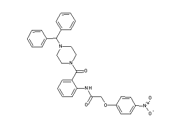 N-(2-{[4-(diphenylmethyl)-1-piperazinyl]carbonyl}phenyl)-2-(4-nitrophenoxy)acetamide - Click Image to Close