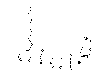 2-(hexyloxy)-N-(4-{[(5-methyl-3-isoxazolyl)amino]sulfonyl}phenyl)benzamide - Click Image to Close