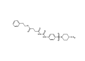 2-phenylethyl 4-{[({4-[(4-methyl-1-piperidinyl)sulfonyl]phenyl}amino)carbonothioyl]amino}-4-oxobutanoate - Click Image to Close