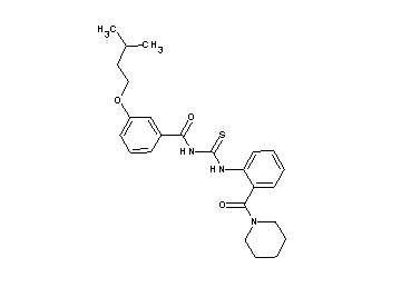 3-(3-methylbutoxy)-N-({[2-(1-piperidinylcarbonyl)phenyl]amino}carbonothioyl)benzamide - Click Image to Close