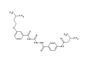 N-[(2-{4-[(3-methylbutanoyl)amino]benzoyl}hydrazino)carbonothioyl]-3-(3-methylbutoxy)benzamide - Click Image to Close