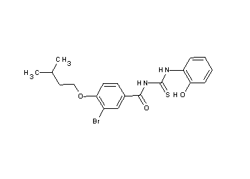 3-bromo-N-{[(2-hydroxyphenyl)amino]carbonothioyl}-4-(3-methylbutoxy)benzamide - Click Image to Close