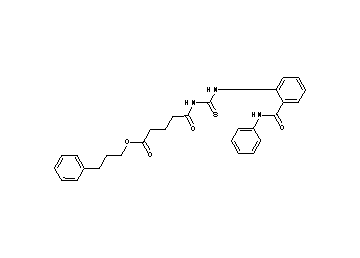 3-phenylpropyl 5-[({[2-(anilinocarbonyl)phenyl]amino}carbonothioyl)amino]-5-oxopentanoate