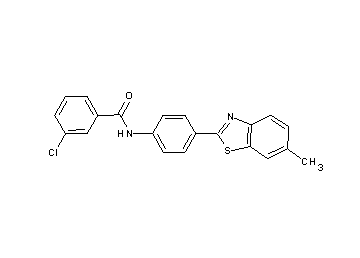 3-chloro-N-[4-(6-methyl-1,3-benzothiazol-2-yl)phenyl]benzamide