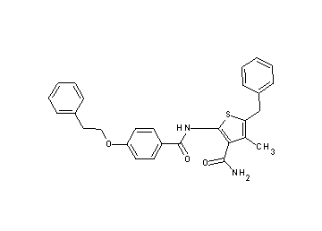 5-benzyl-4-methyl-2-{[4-(2-phenylethoxy)benzoyl]amino}-3-thiophenecarboxamide - Click Image to Close