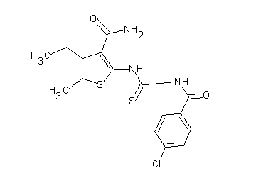 2-({[(4-chlorobenzoyl)amino]carbonothioyl}amino)-4-ethyl-5-methyl-3-thiophenecarboxamide - Click Image to Close