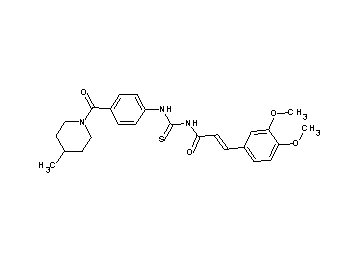 3-(3,4-dimethoxyphenyl)-N-[({4-[(4-methyl-1-piperidinyl)carbonyl]phenyl}amino)carbonothioyl]acrylamide - Click Image to Close