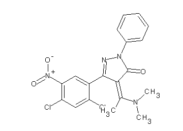 5-(2,4-dichloro-5-nitrophenyl)-4-[1-(dimethylamino)ethylidene]-2-phenyl-2,4-dihydro-3H-pyrazol-3-one - Click Image to Close