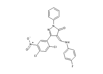 5-(2,4-dichloro-5-nitrophenyl)-4-{[(4-fluorophenyl)amino]methylene}-2-phenyl-2,4-dihydro-3H-pyrazol-3-one - Click Image to Close