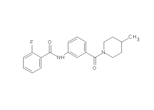 2-fluoro-N-{3-[(4-methyl-1-piperidinyl)carbonyl]phenyl}benzamide - Click Image to Close