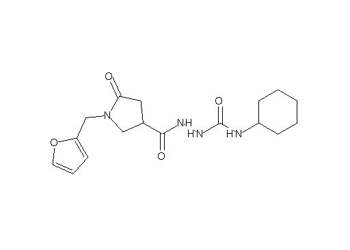 N-cyclohexyl-2-{[1-(2-furylmethyl)-5-oxo-3-pyrrolidinyl]carbonyl}hydrazinecarboxamide