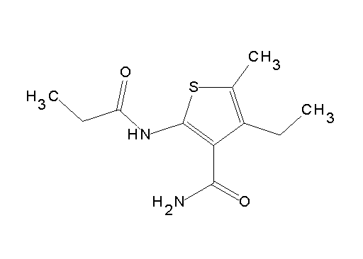 4-ethyl-5-methyl-2-(propionylamino)-3-thiophenecarboxamide - Click Image to Close