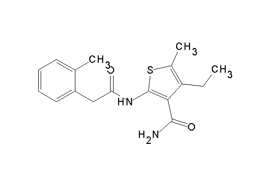 4-ethyl-5-methyl-2-{[(2-methylphenyl)acetyl]amino}-3-thiophenecarboxamide - Click Image to Close