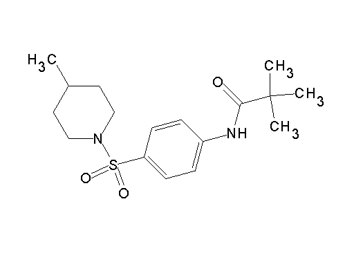 2,2-dimethyl-N-{4-[(4-methyl-1-piperidinyl)sulfonyl]phenyl}propanamide - Click Image to Close