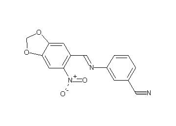 3-{[(6-nitro-1,3-benzodioxol-5-yl)methylene]amino}benzonitrile