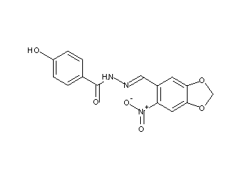 4-hydroxy-N'-[(6-nitro-1,3-benzodioxol-5-yl)methylene]benzohydrazide