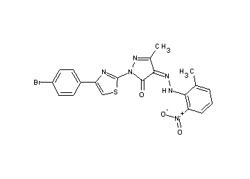 2-[4-(4-bromophenyl)-1,3-thiazol-2-yl]-5-methyl-4-[(2-methyl-6-nitrophenyl)hydrazono]-2,4-dihydro-3H-pyrazol-3-one