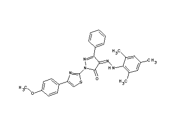 4-(mesitylhydrazono)-2-[4-(4-methoxyphenyl)-1,3-thiazol-2-yl]-5-phenyl-2,4-dihydro-3H-pyrazol-3-one