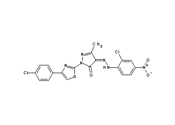 4-[(2-chloro-4-nitrophenyl)hydrazono]-2-[4-(4-chlorophenyl)-1,3-thiazol-2-yl]-5-methyl-2,4-dihydro-3H-pyrazol-3-one