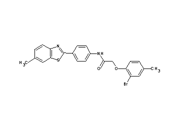 2-(2-bromo-4-methylphenoxy)-N-[4-(6-methyl-1,3-benzothiazol-2-yl)phenyl]acetamide