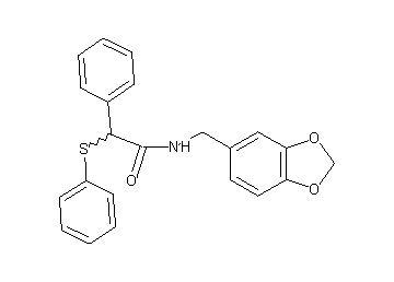 N-(1,3-benzodioxol-5-ylmethyl)-2-phenyl-2-(phenylsulfanyl)acetamide