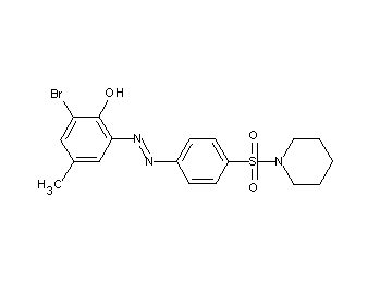 2-bromo-4-methyl-6-{[4-(1-piperidinylsulfonyl)phenyl]diazenyl}phenol