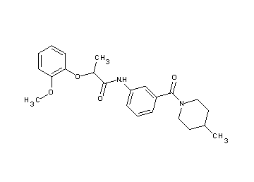 2-(2-methoxyphenoxy)-N-{3-[(4-methyl-1-piperidinyl)carbonyl]phenyl}propanamide